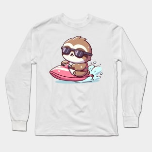 Cool sloth Jetskiing Long Sleeve T-Shirt